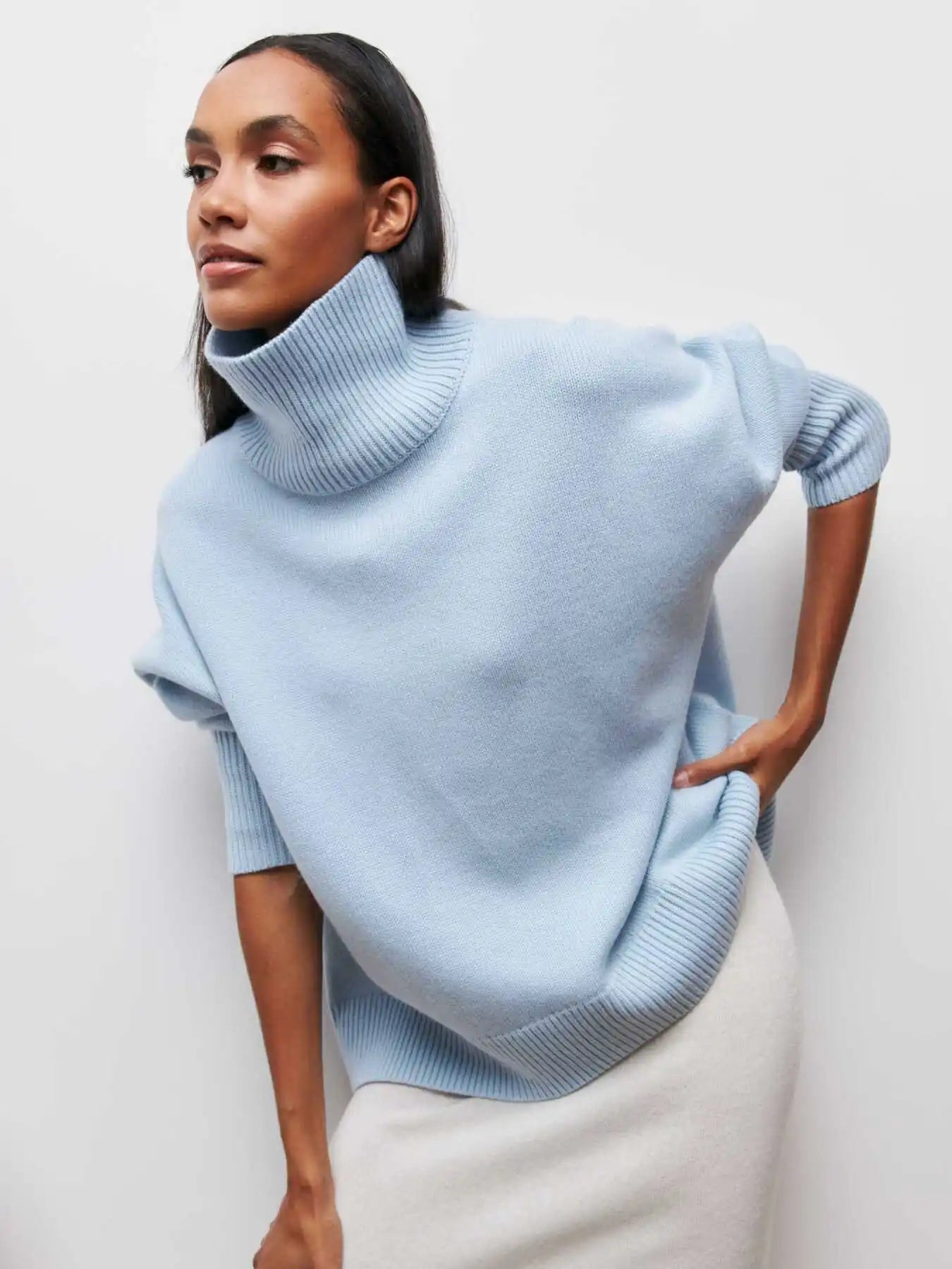 Maeva Cozy Knit High Neck Sweater