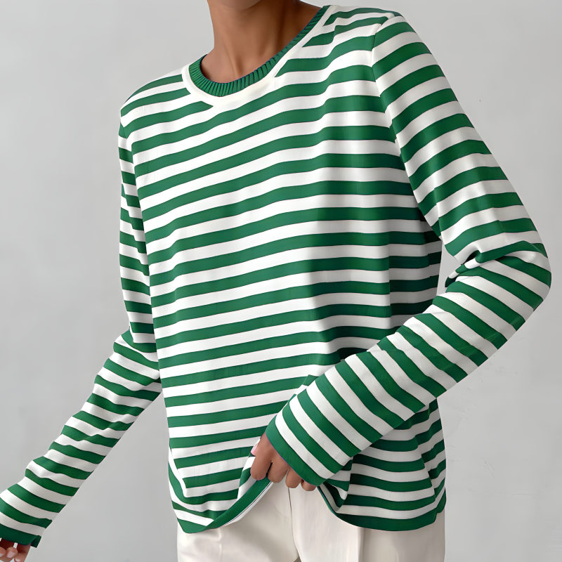 Cozy Cascade Striped Pullover