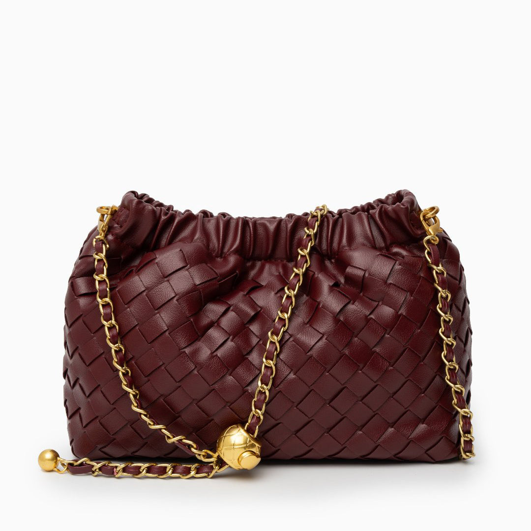 Plush Woven Cloud Shoulder Bag