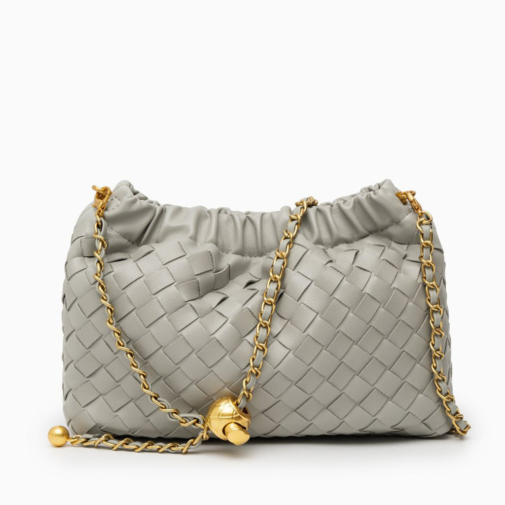 Plush Woven Cloud Shoulder Bag