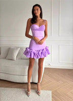 Romantic Ruffle Corset Mini Dress