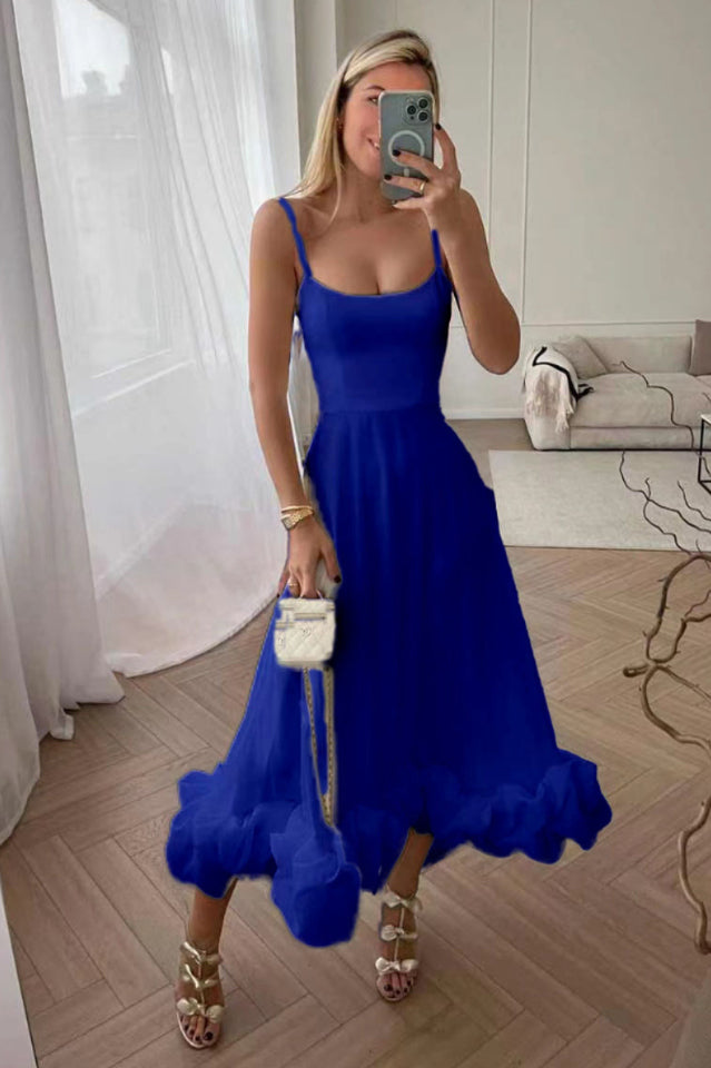 Chic Ruffle Corset Midi Dress
