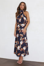 Chic Halter Neck Midi Dress