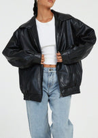 Women's Sleek Leather Moto Jacket