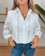 Ziah Timeless Eyelet Long Sleeve Blouse