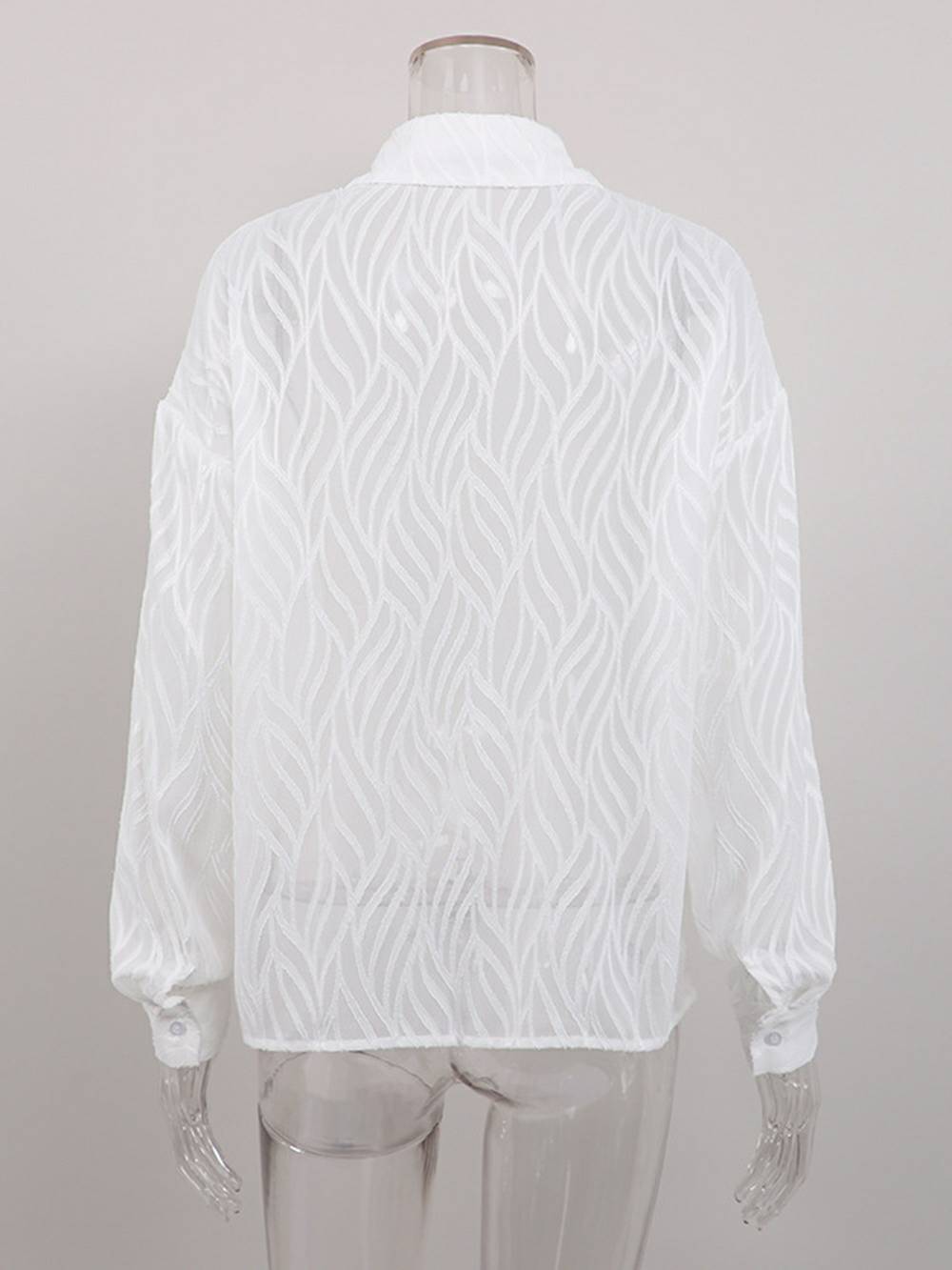 Women's Elegant White Long Sleeve Blouse