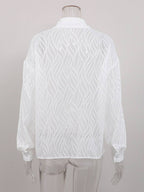 Women's Elegant White Long Sleeve Blouse