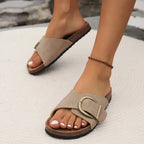 Chic Buckle Slide Sandals for Women