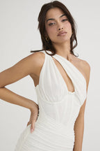 Chic Asymmetric Cutout Midi Dress
