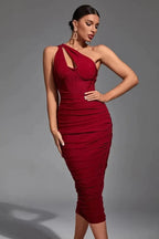 Chic Asymmetric Cutout Midi Dress