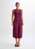 Chic Ribbed Knit Button Midi Dress