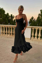 Chic Ruffle Corset Midi Dress