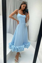 Chic Ruffle Corset Midi Dress