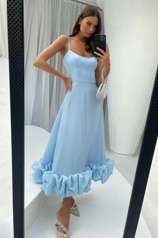 Chic Ruffle Corset Midi Dress