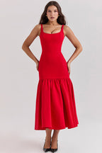 Amore Flattering Drop Waist Midi Dress
