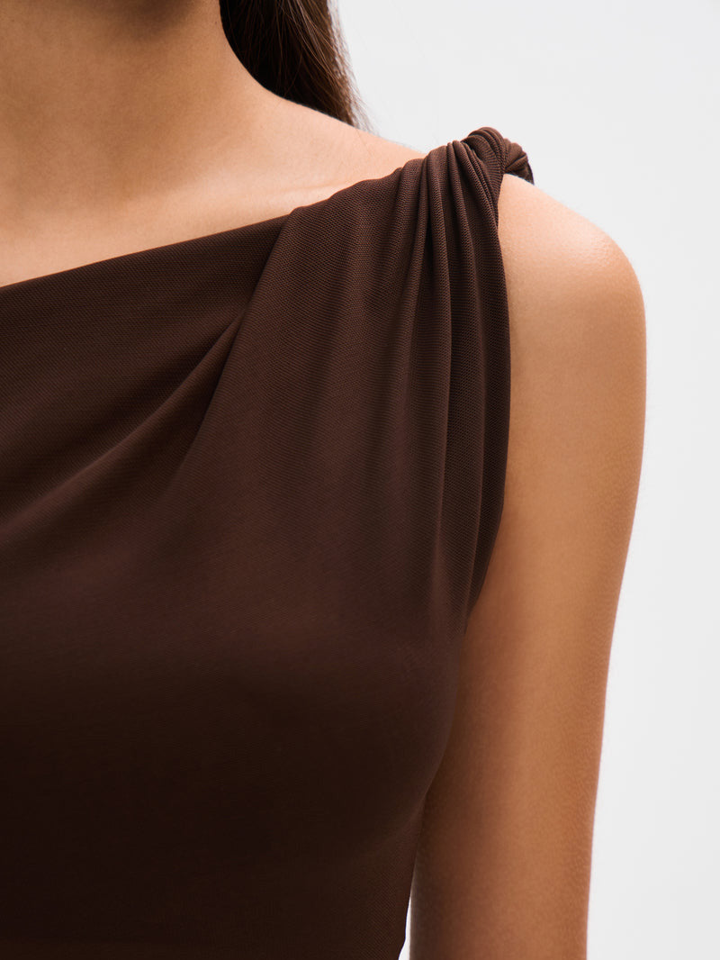 Chic Mocha Textured Maxi Dress