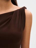 Chic Mocha Textured Maxi Dress