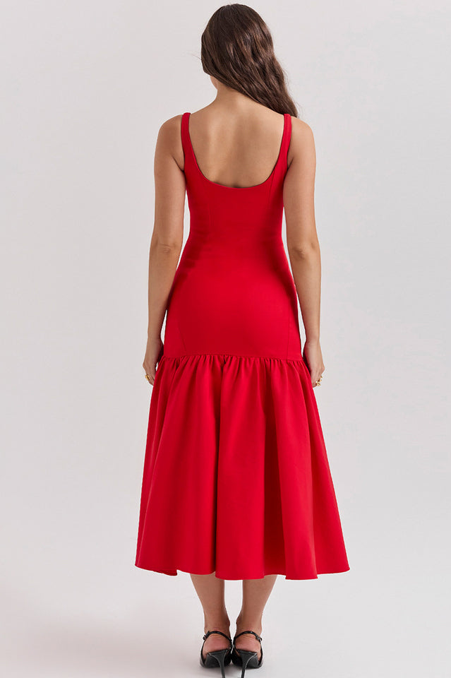 Amore Flattering Drop Waist Midi Dress