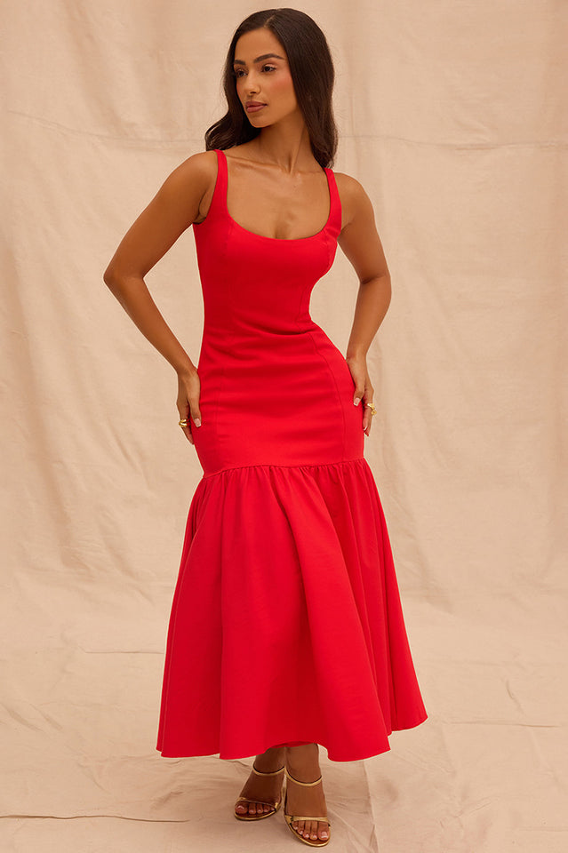 Amore Flattering Drop Waist Midi Dress