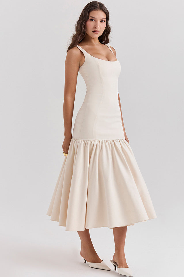 Amore Flattering Drop Waist Midi Dress