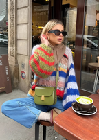Cozy Retro Striped Knit Sweater