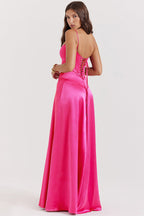 Elegant Black Lace Up Maxi Dress