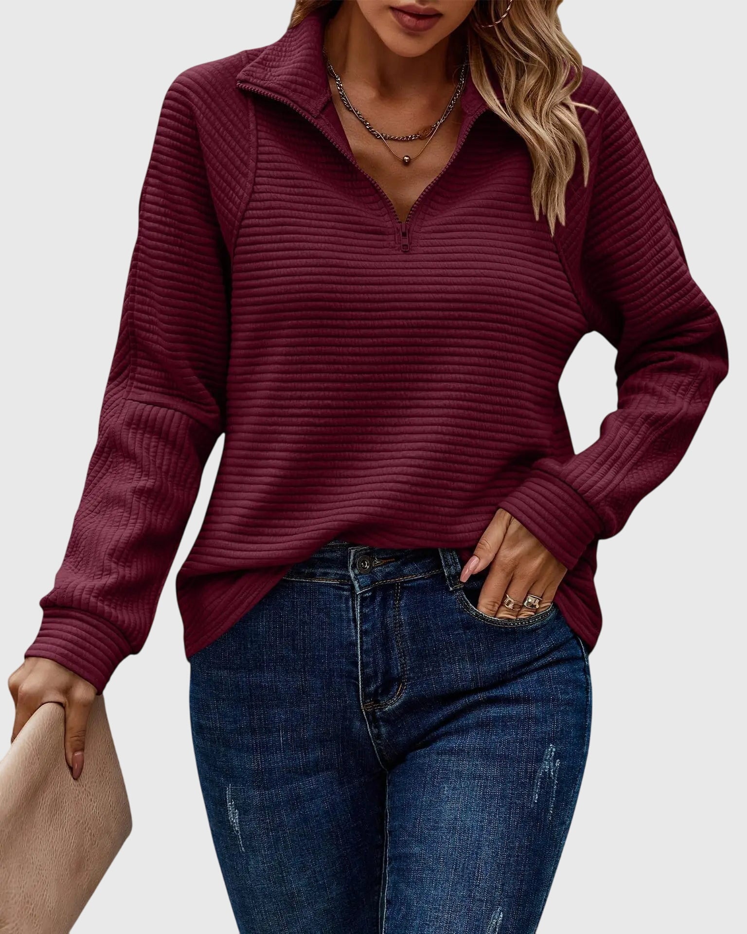 Chic Half-Zip Sweater by Molly