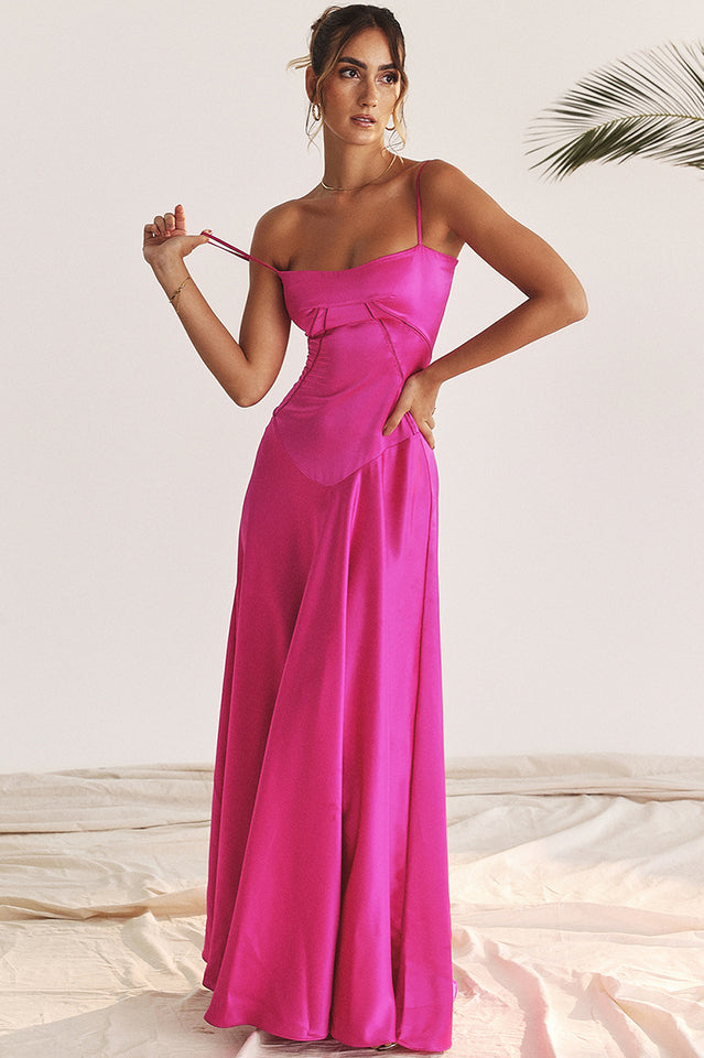 Elegant Black Lace Up Maxi Dress
