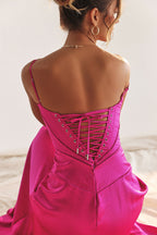 Elegant Black Lace Up Maxi Dress