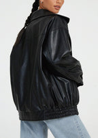 Women's Sleek Leather Moto Jacket