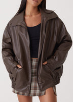 Women's Sleek Leather Moto Jacket