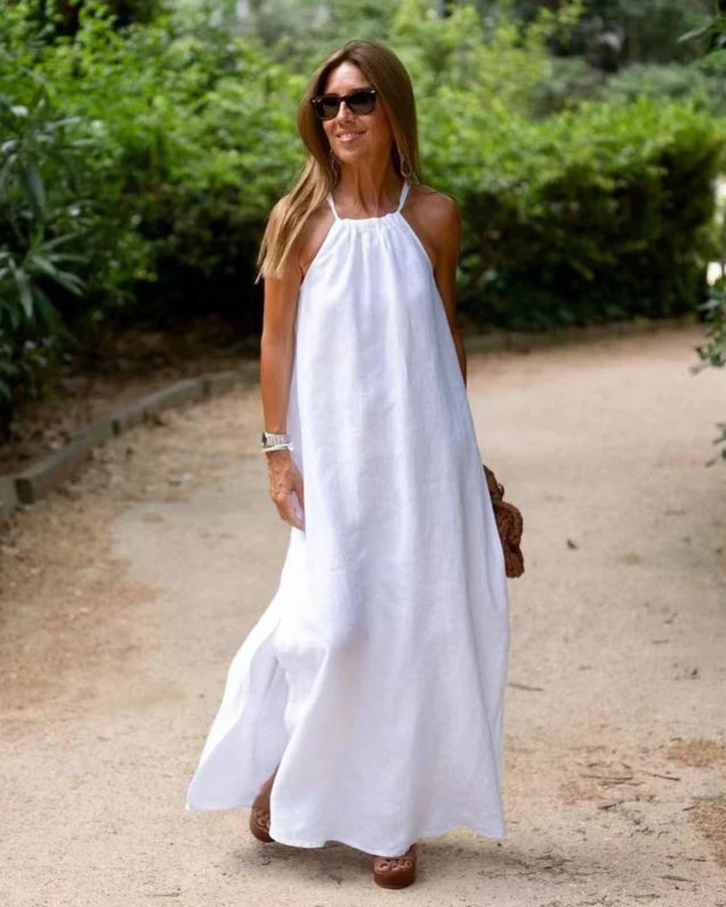 Chic Linen Blend Maxi Dress