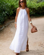 Chic Linen Blend Maxi Dress