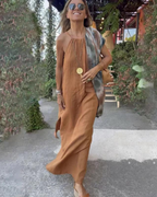 Chic Linen Blend Maxi Dress