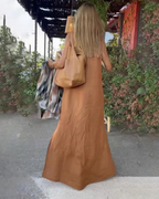 Chic Linen Blend Maxi Dress
