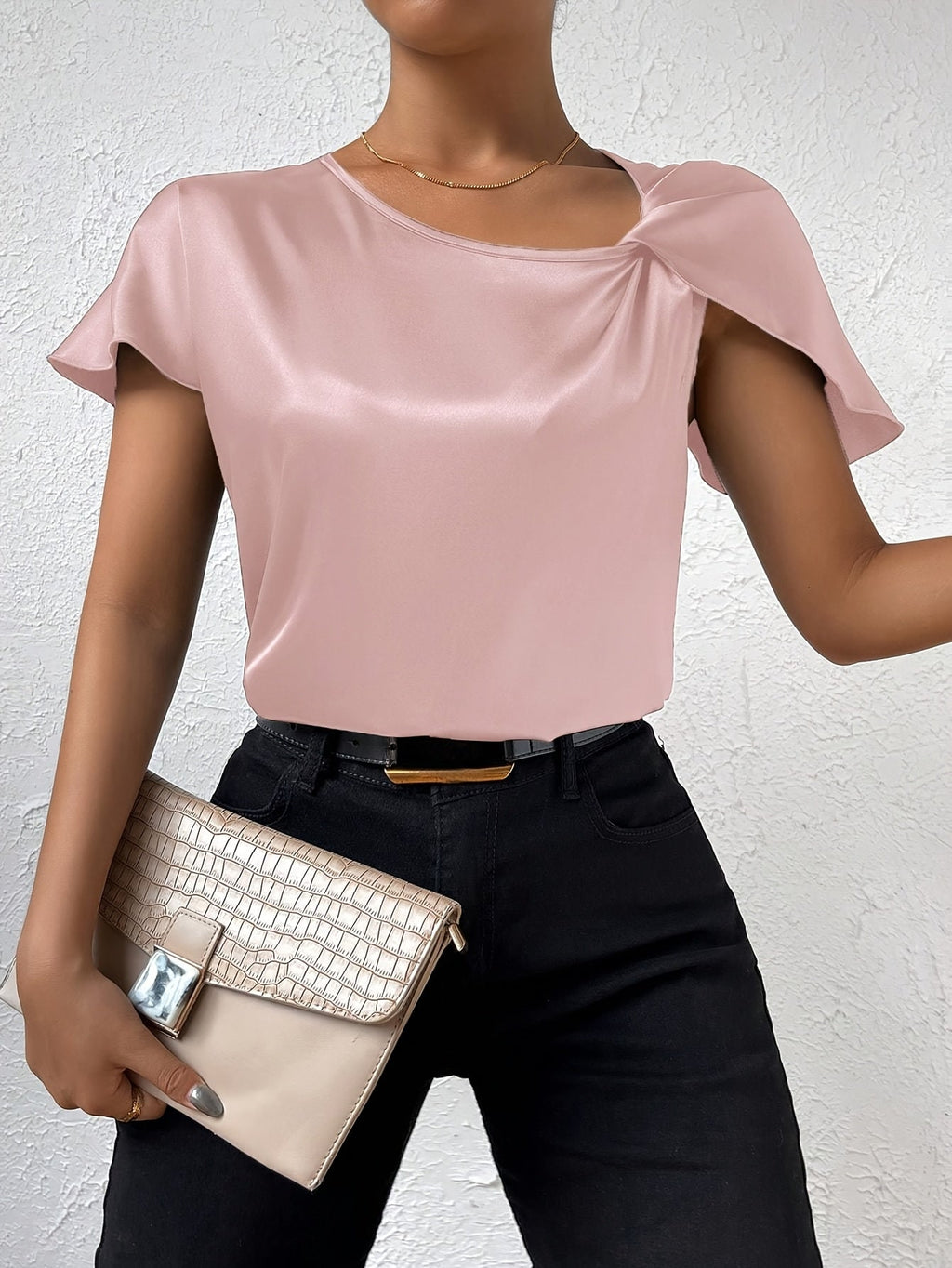 LEASA Chic Statement Shoulder Blouse