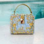 Chic Floral Acrylic Box Clutch