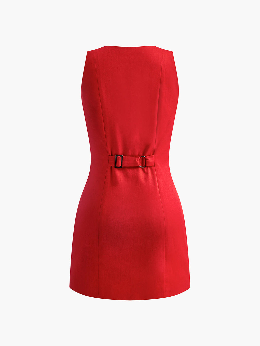 Chic Button Front Sleeveless Mini Dress