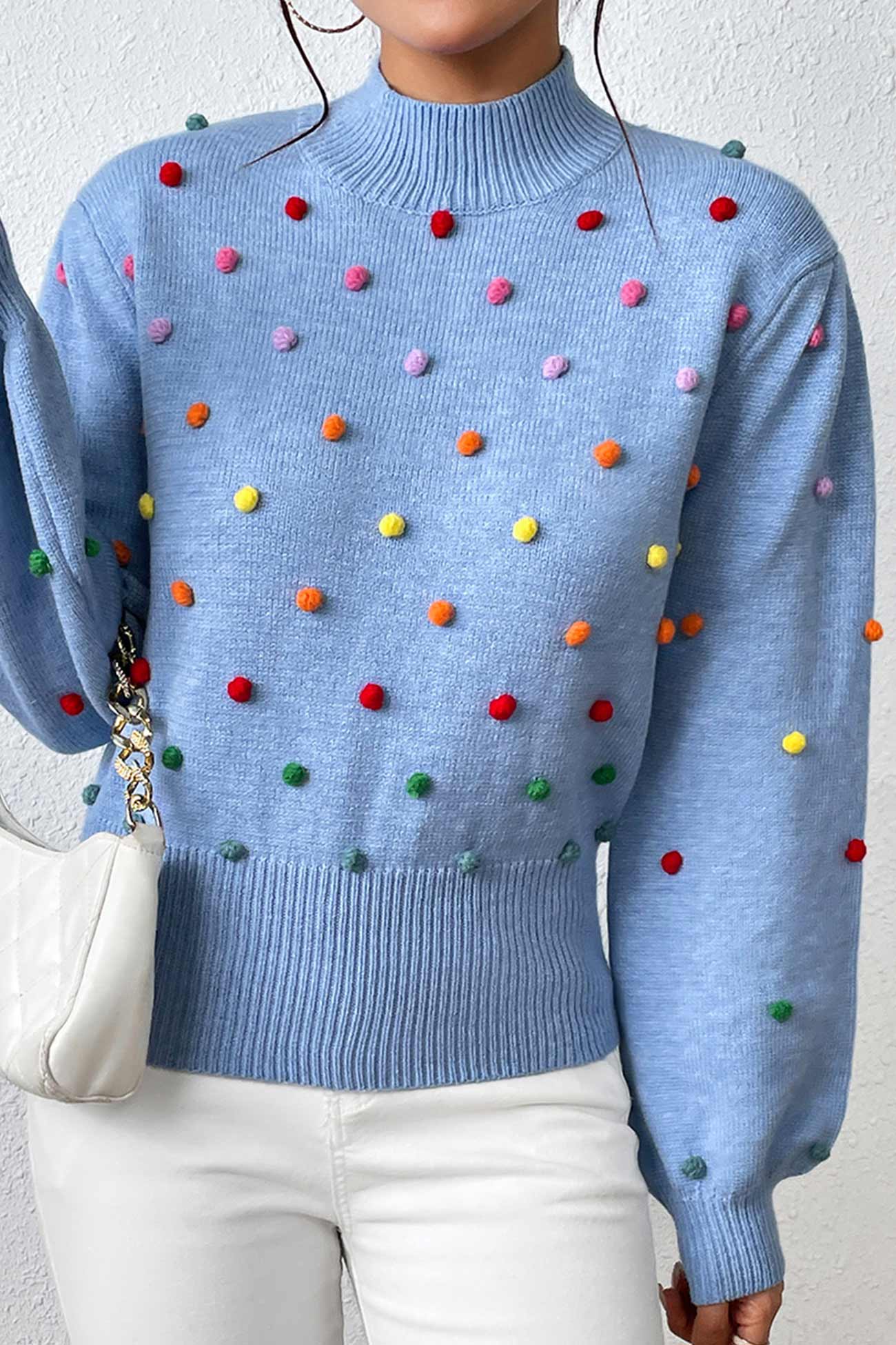 Rainbow Yarn Ball Knit Sweater