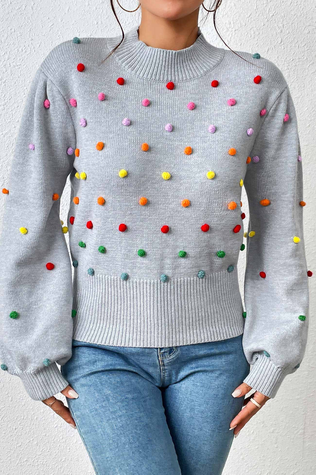 Rainbow Yarn Ball Knit Sweater