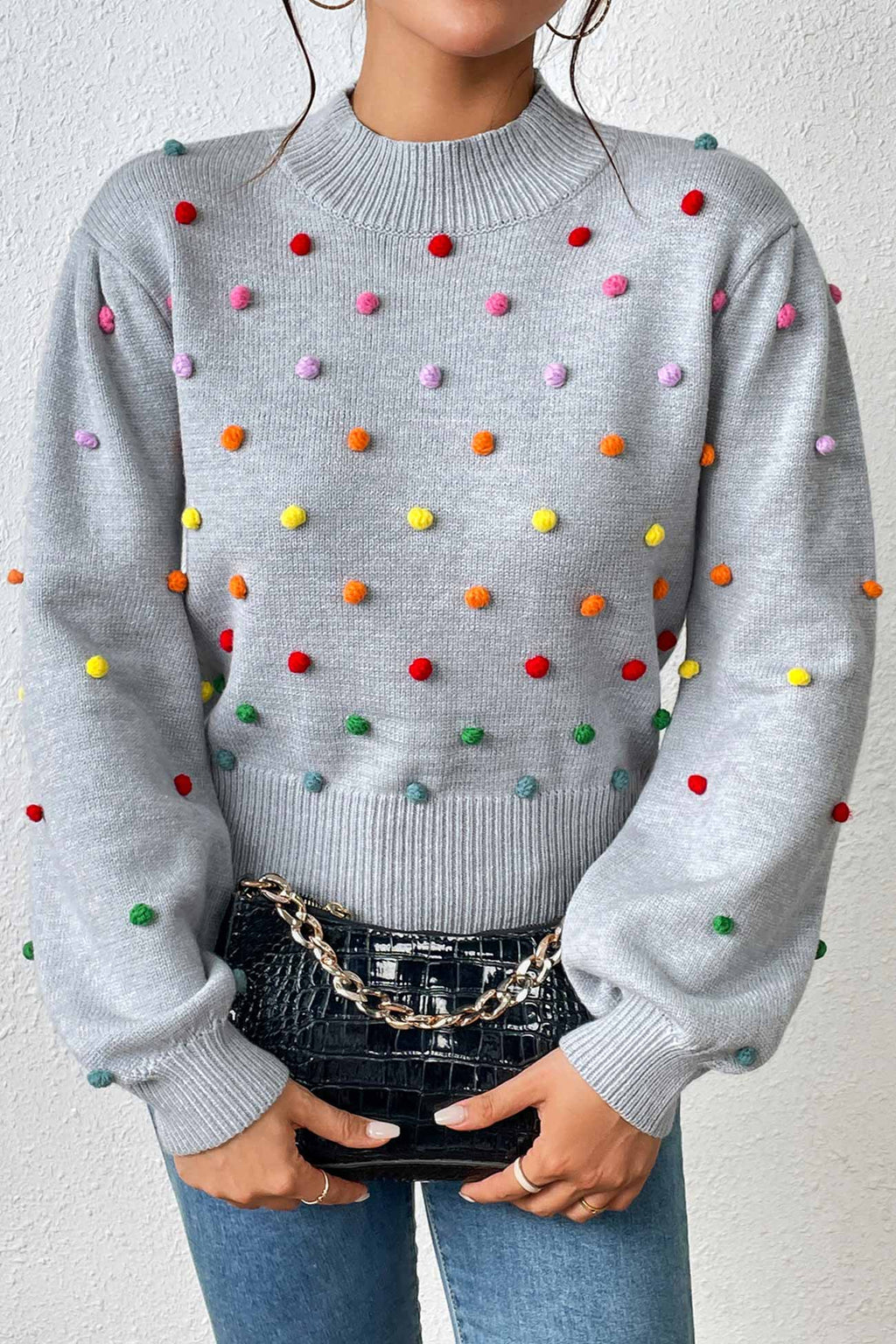 Rainbow Yarn Ball Knit Sweater