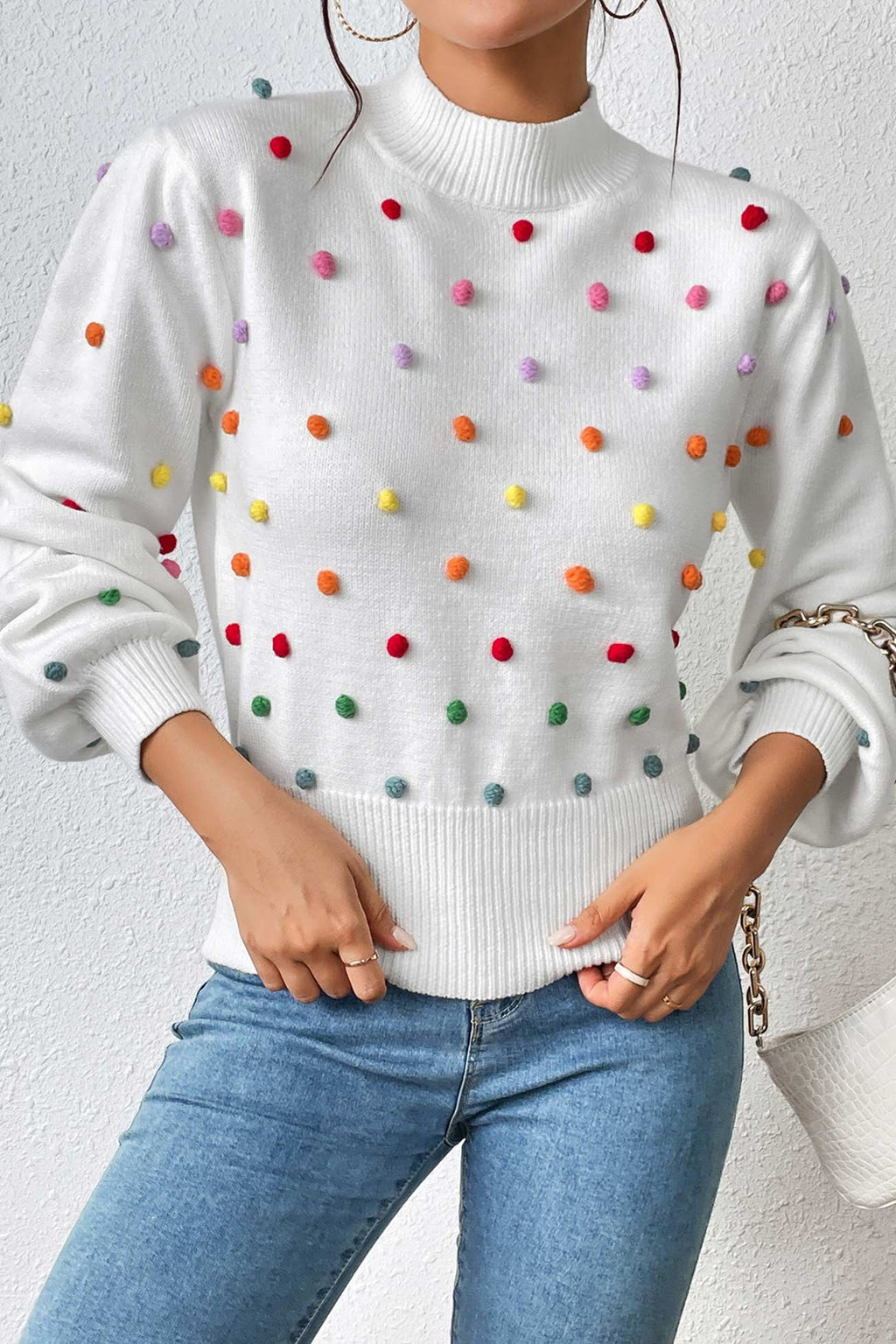 Rainbow Yarn Ball Knit Sweater