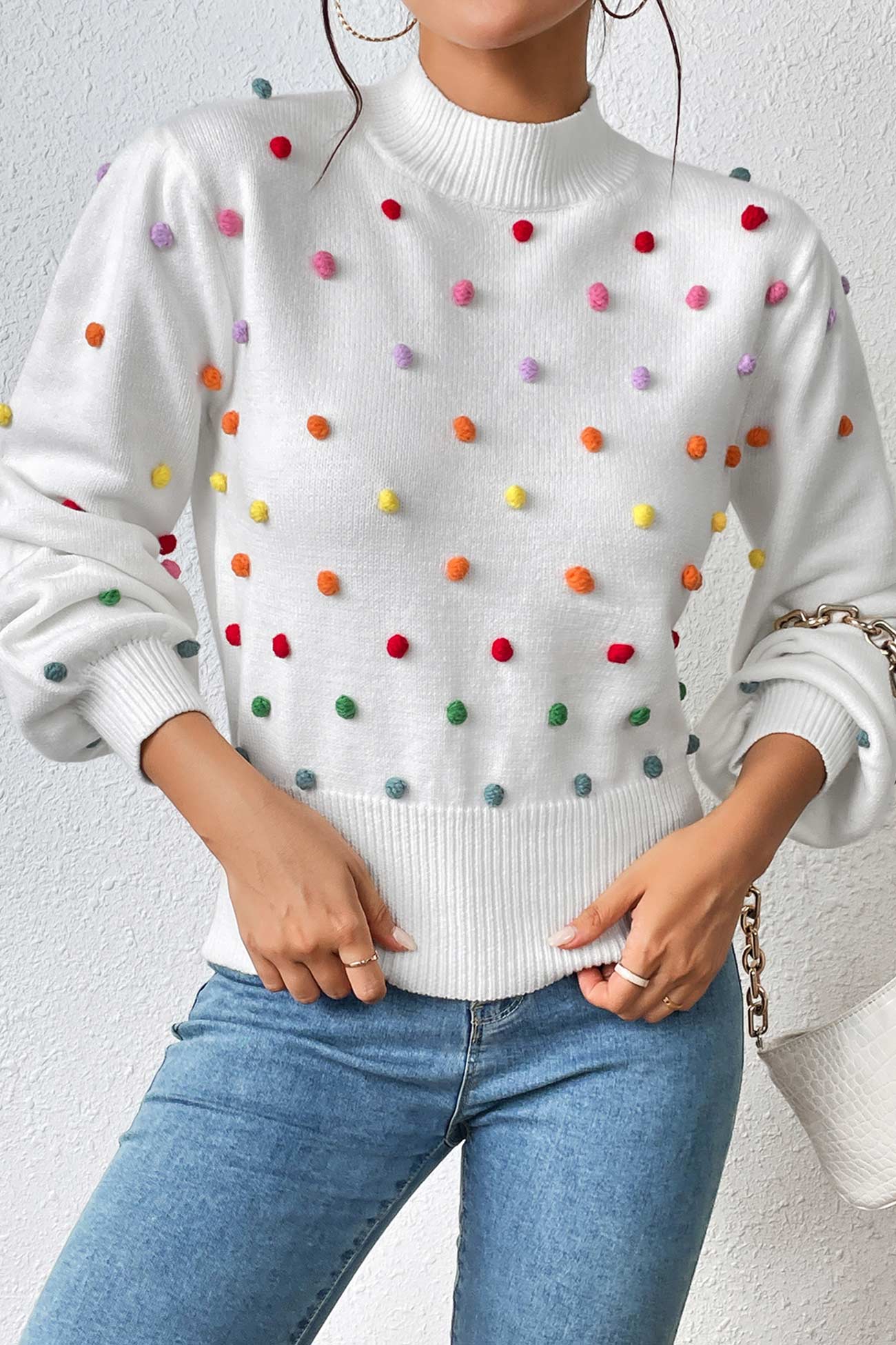 Rainbow Yarn Ball Knit Sweater