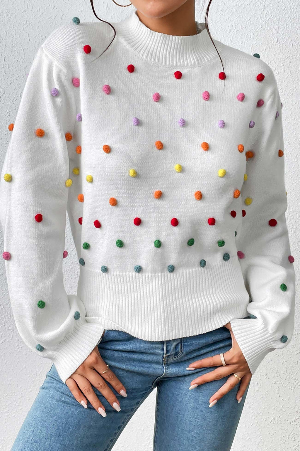 Rainbow Yarn Ball Knit Sweater