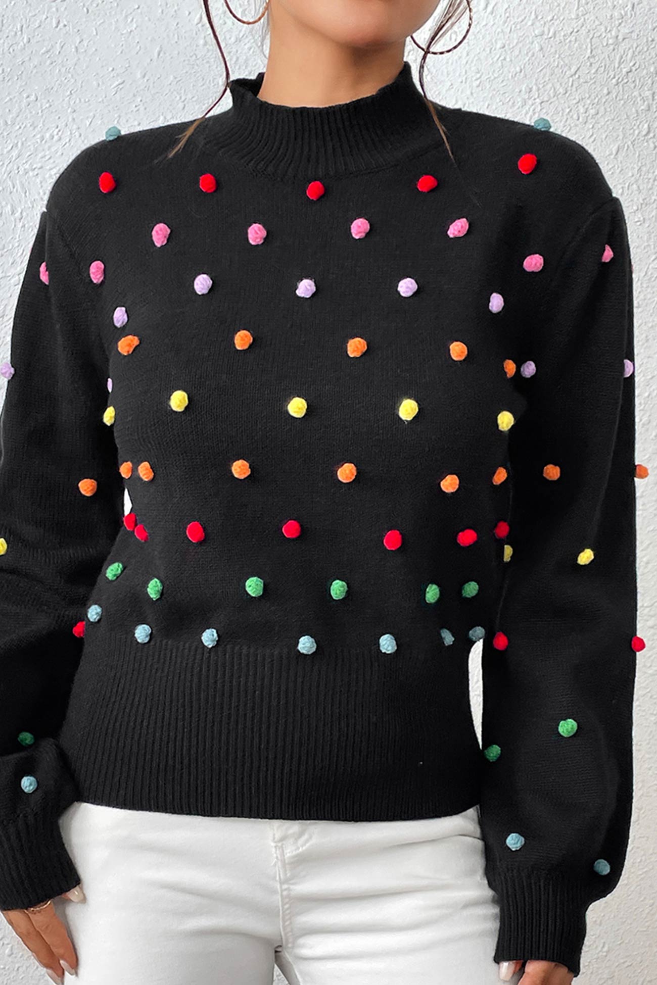 Rainbow Yarn Ball Knit Sweater