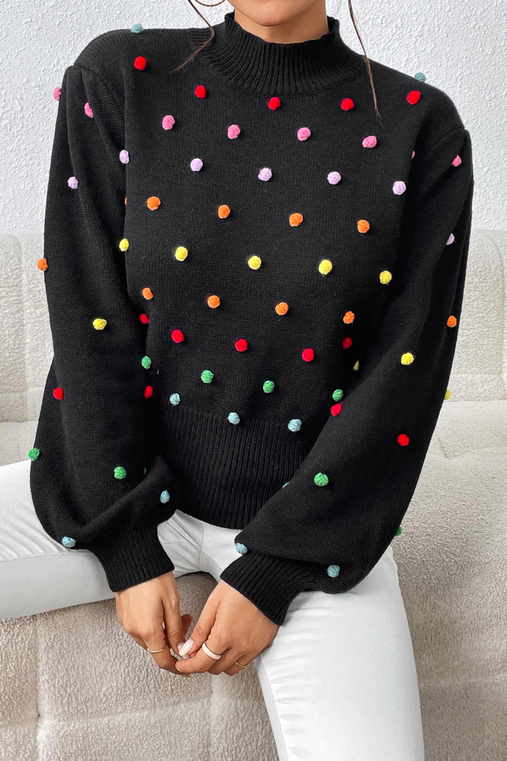 Rainbow Yarn Ball Knit Sweater