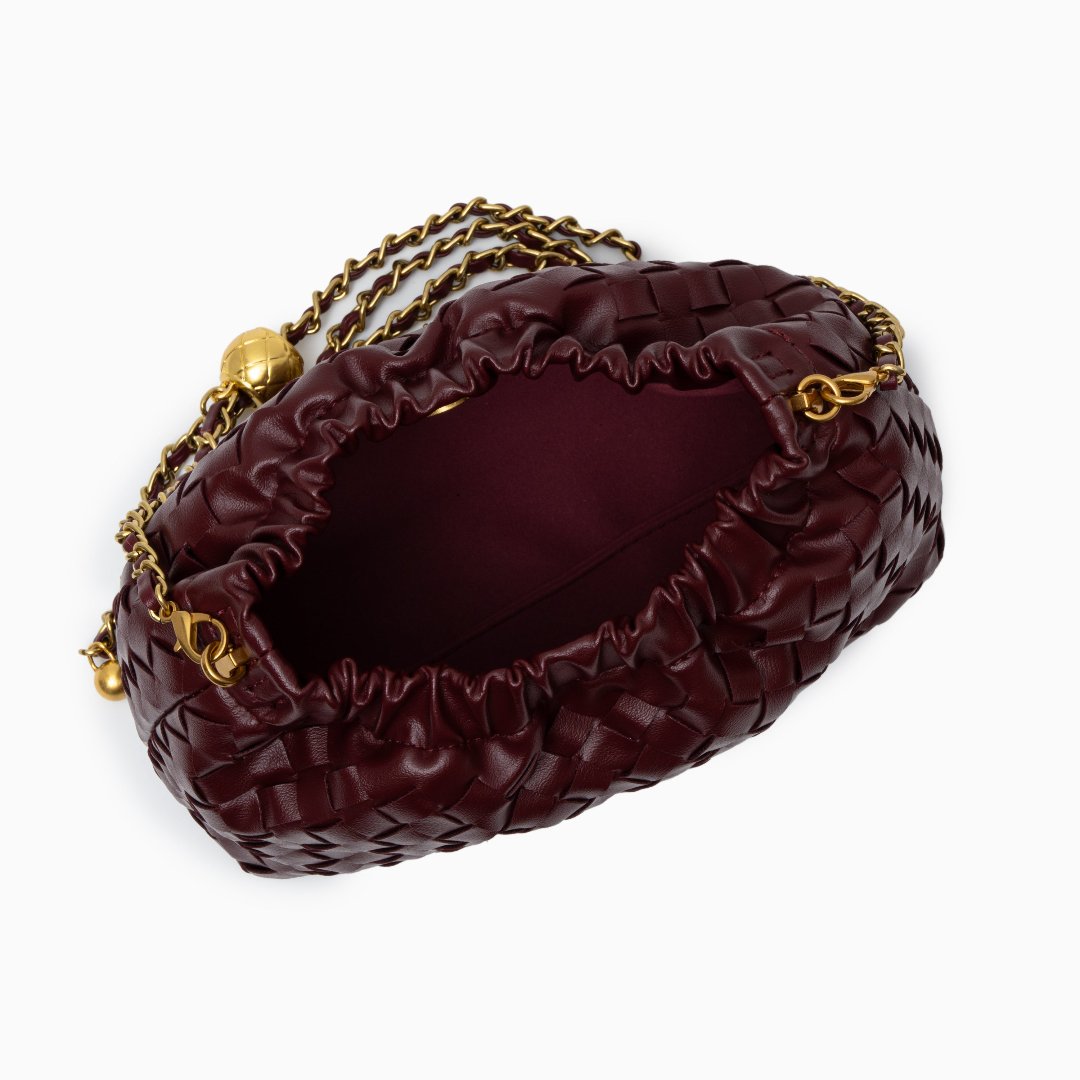 Plush Woven Cloud Shoulder Bag