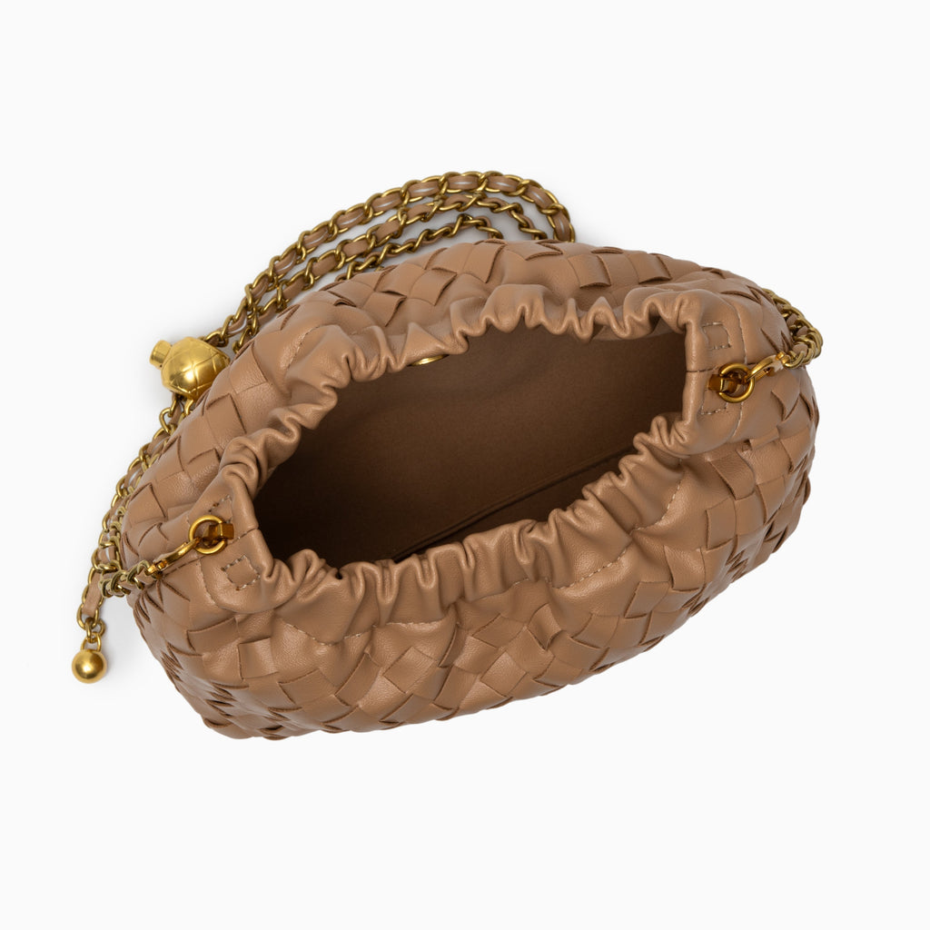 Plush Woven Cloud Shoulder Bag