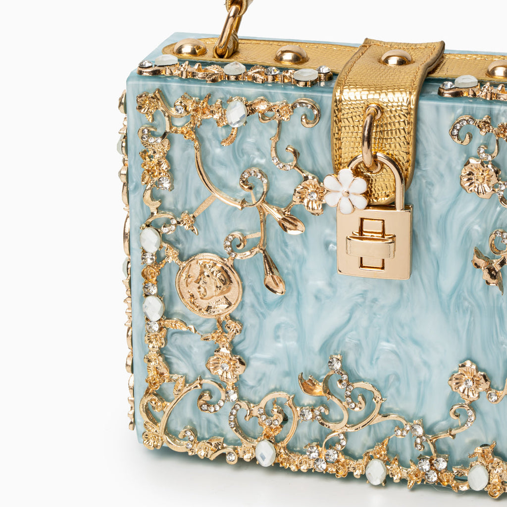 Chic Floral Acrylic Box Clutch