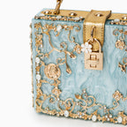 Chic Floral Acrylic Box Clutch